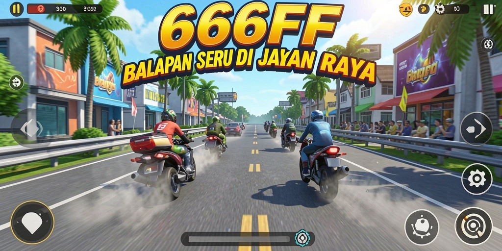 Tangkapan layar gameplay balapan seru di 666FF