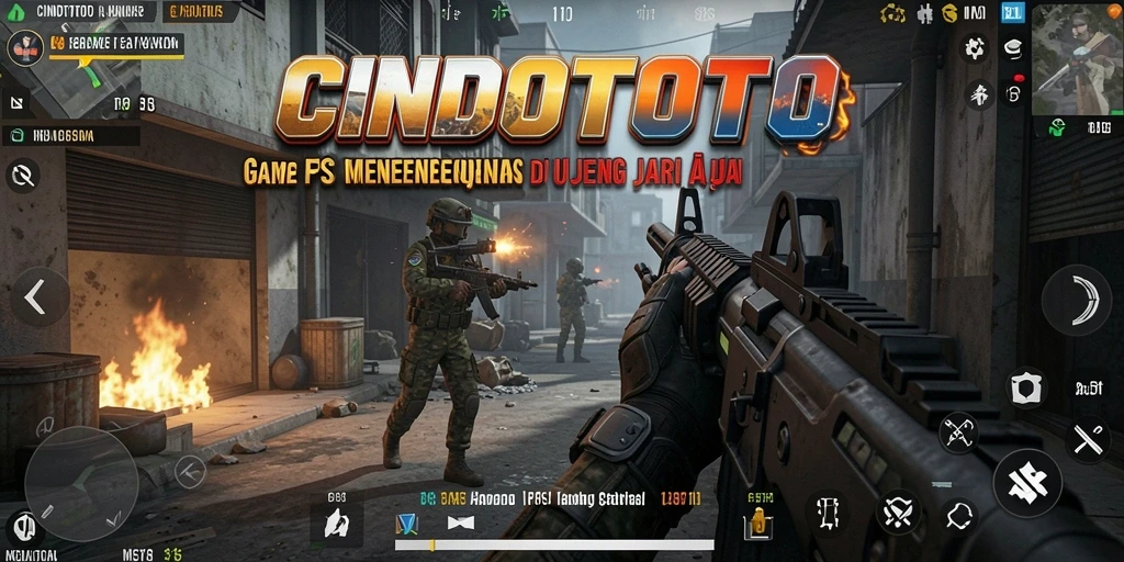 Gameplay CINDOTOTO yang menegangkan dengan aksi tembak-menembak.