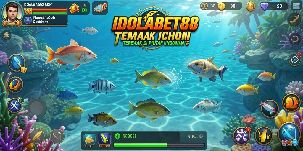 Tampilan menakjubkan gameplay Tembak Ikan IDOLABET88.