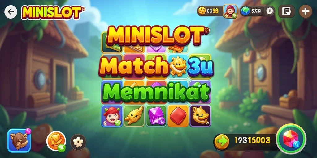 Screenshot gameplay MINISLOT menampilkan aksi mencocokkan item yang seru.