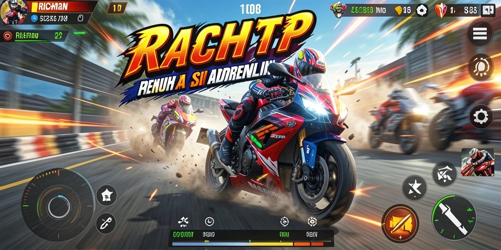 Tampilan balapan cepat dari RICHRTP dengan motor yang melaju kencang.