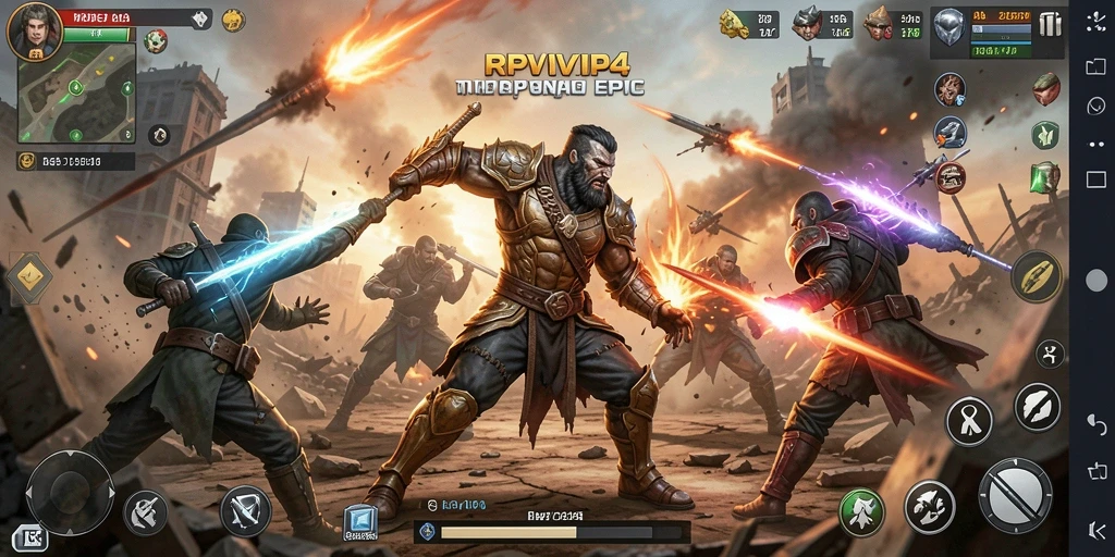 Tangkapan layar menunjukkan aksi seru dalam gameplay RPVIP4 Battle Royale.