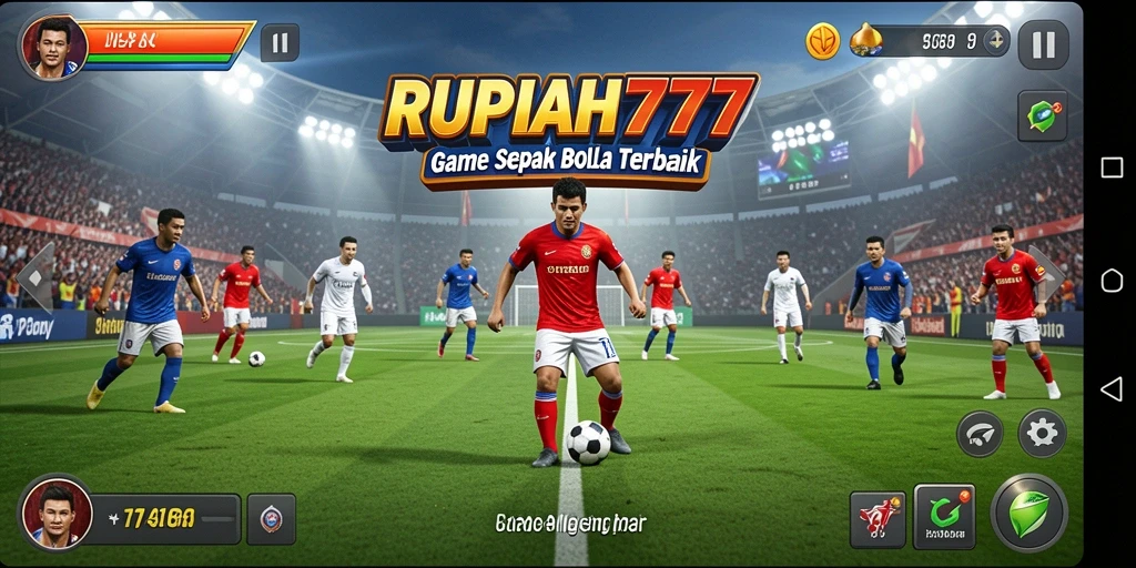 Tampilan gameplay RUPIAH777 yang seru dalam pertandingan sepak bola.
