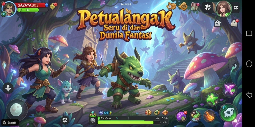 Tampilan gameplay epik dari SAVAYA303 di dunia RPG.