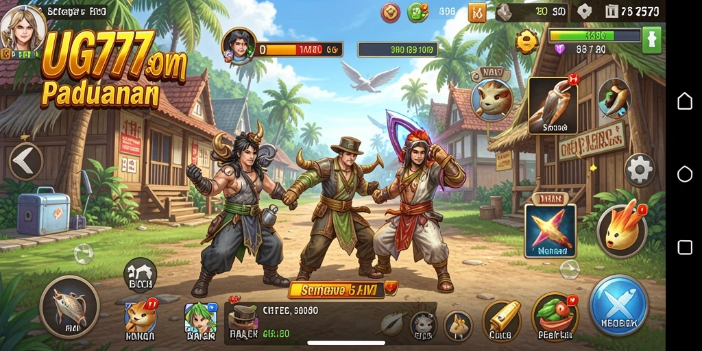 Screenshot utama UG777 yang menunjukkan serunya permainan Match-3.