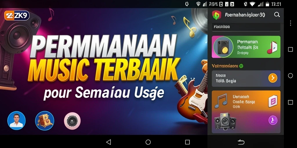 Tampilan gameplay Musik yang menarik dan interaktif di ZK9.